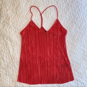 Topshop pink pleated tank